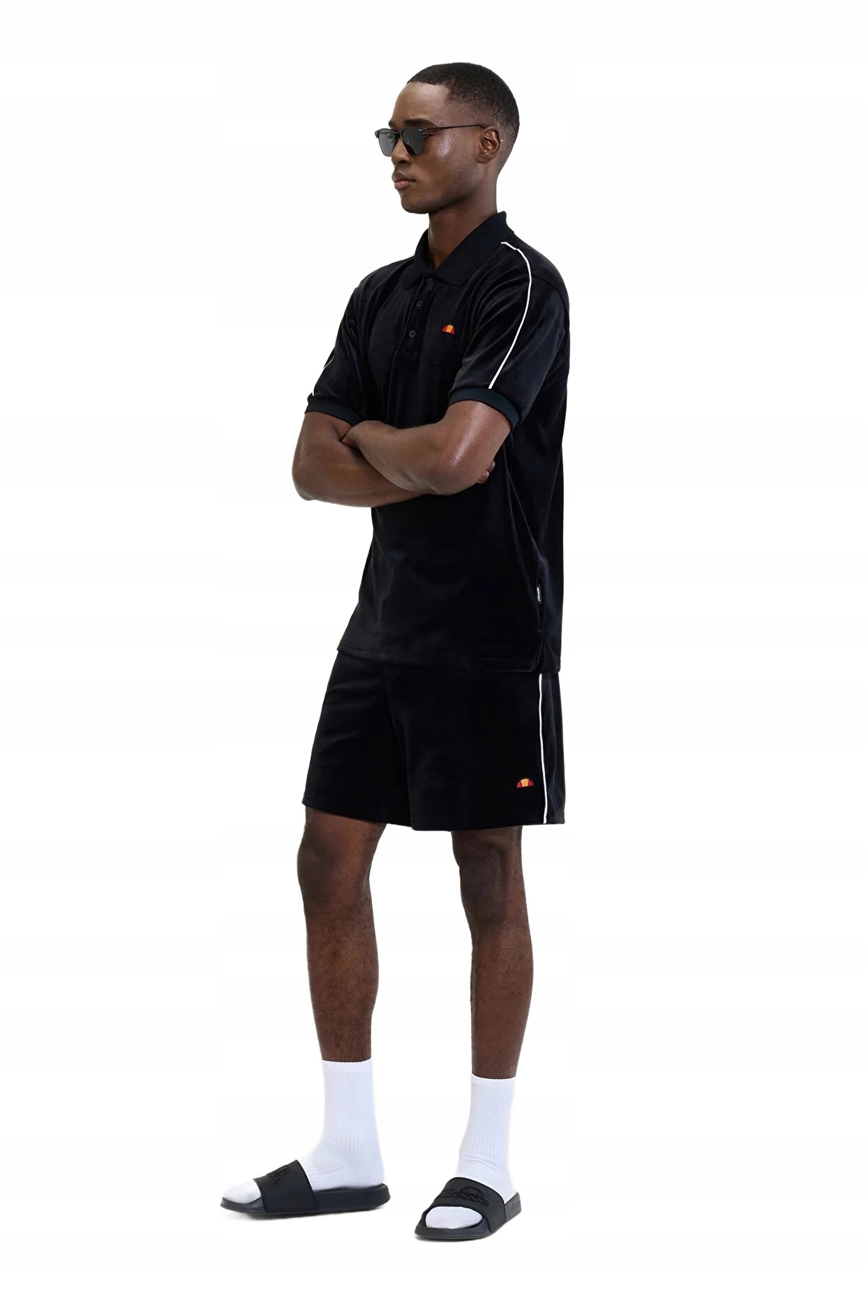 Ellesse Černá Pánská Polokošile S Bílou Linií Na Rukávu, Velikost 5DA