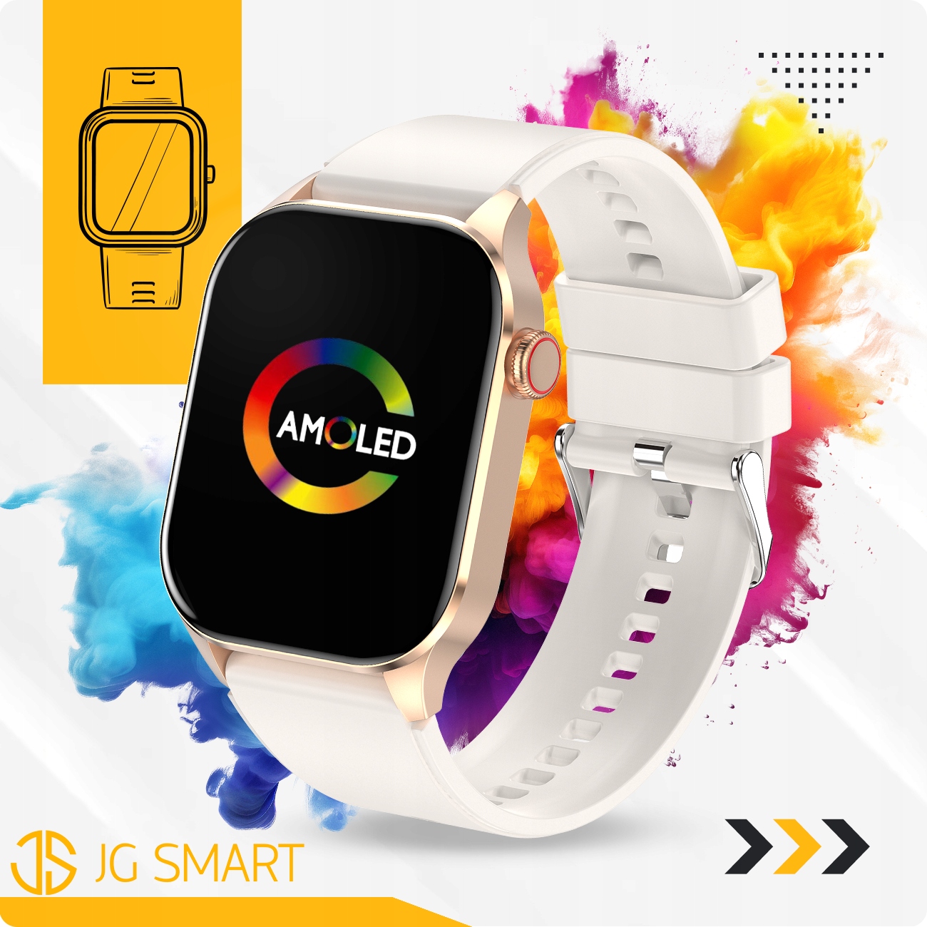 SMARTWATCH ZEGAREK MENU PL POMIAR CIŚNIENIA PULS TEMPERATURA ROZMOWY PL Marka JG Smart