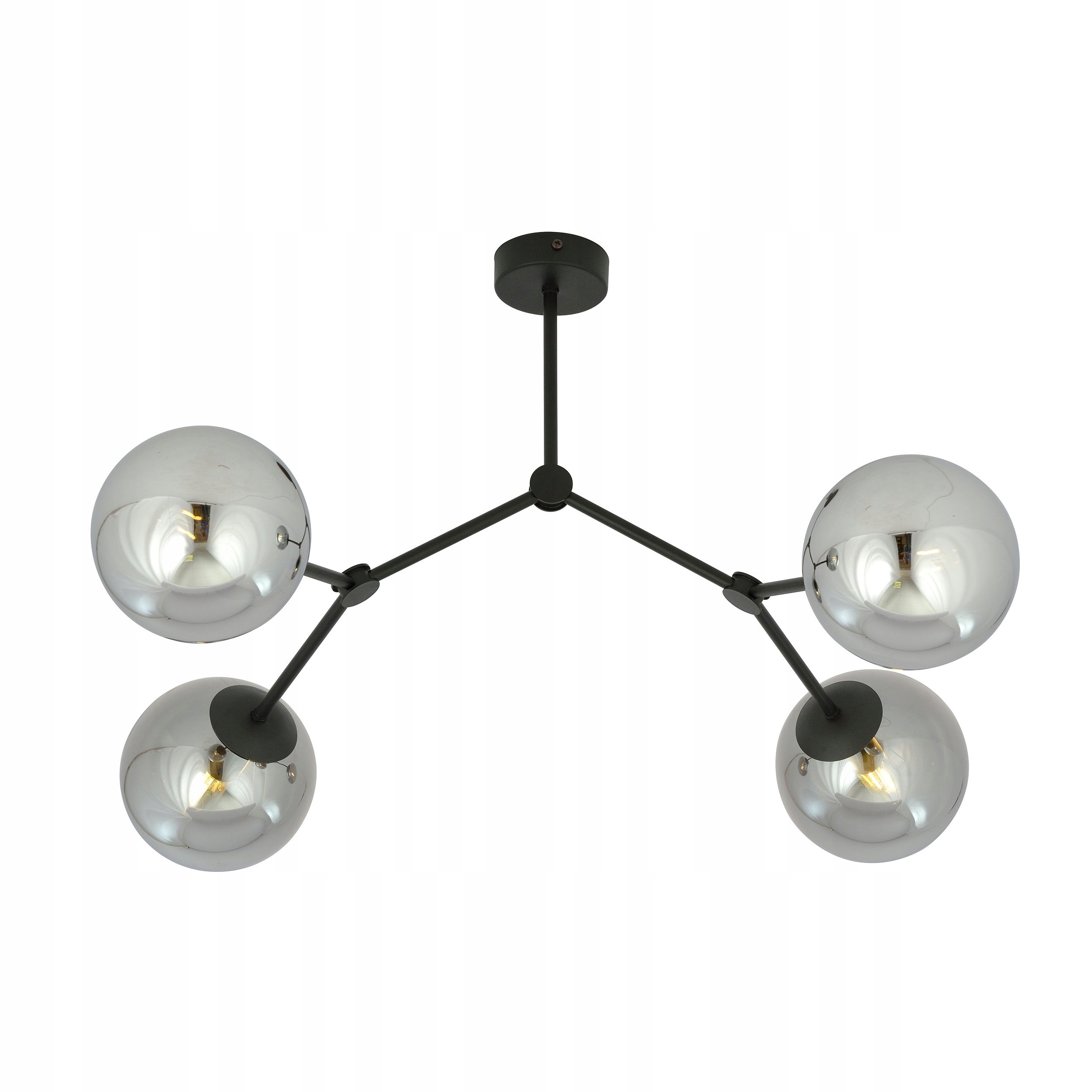 Moderní lampa Neli černá Stropní Svítidlo kovová, grafitové stínítko 4x E14 sklo