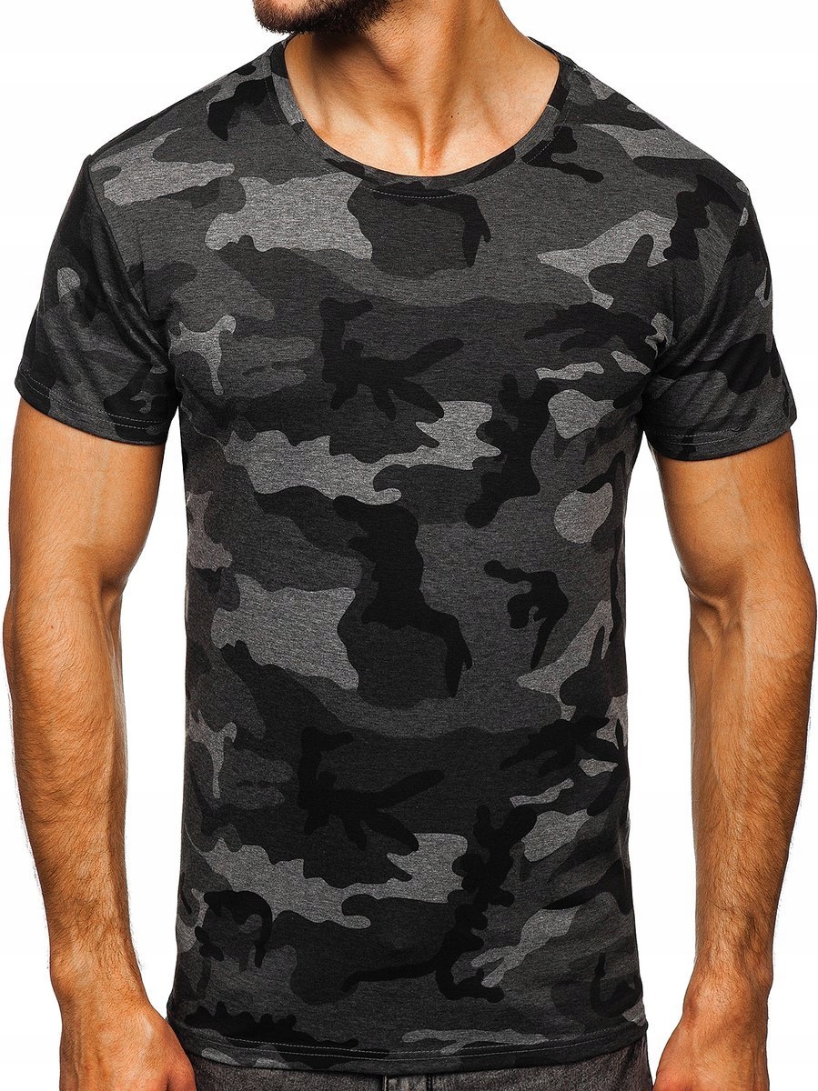 

T-shirt Męski Koszulka Grafitowa S807 Denley_m