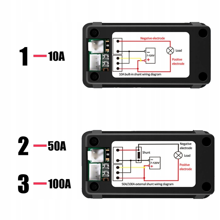 Amperometr Benetech cyfrowy KWS-DC200-100A Model KWS-DC200-50A