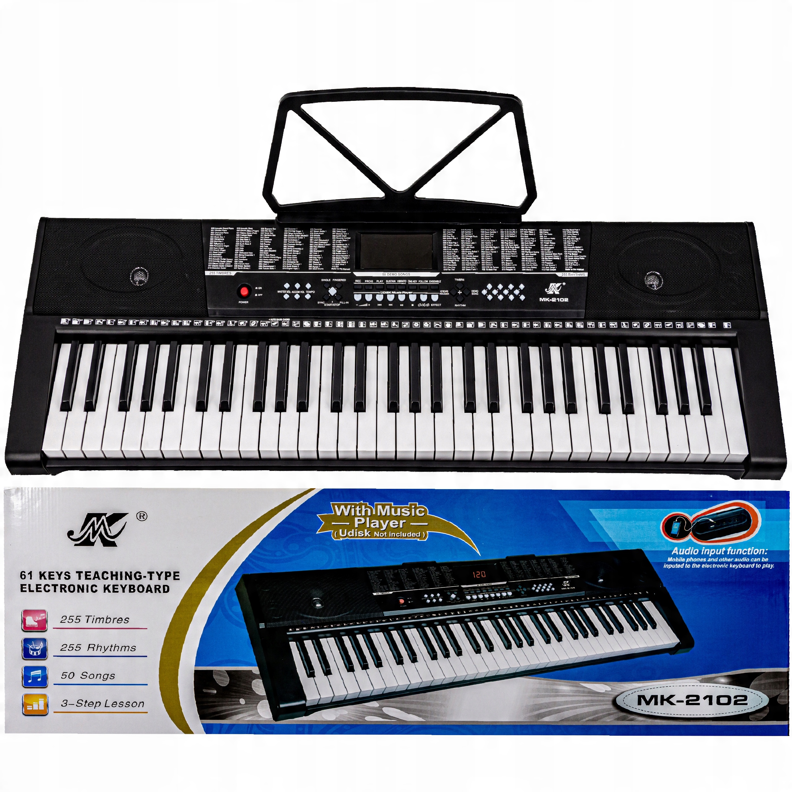 

Keyboard Organy 61 Klawiszy Zasilacz MK-2102 MK908