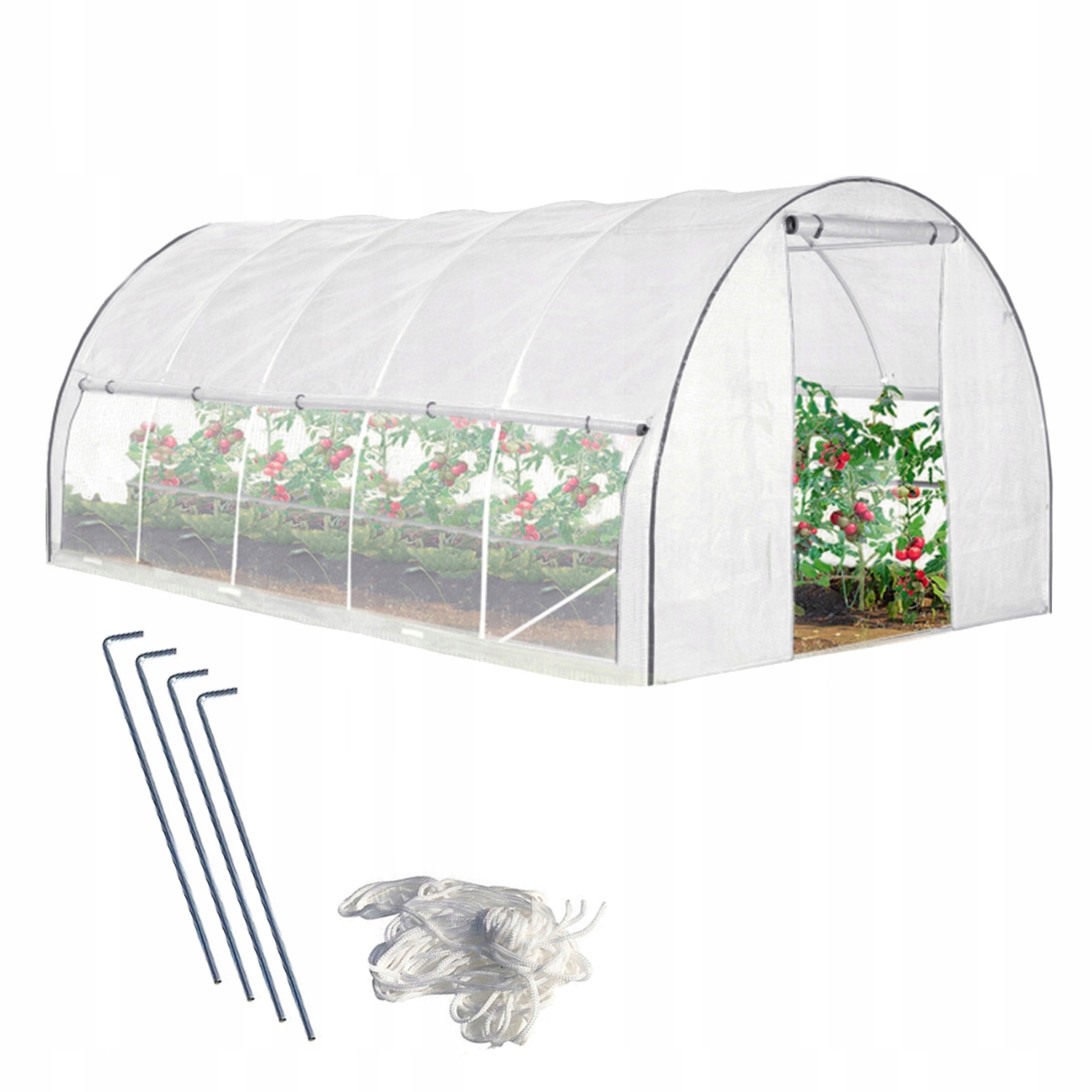 Foliový tunel Skleník 3x8 m Premium 24 m2 se síťkou na hmyz Bílý 25 mm