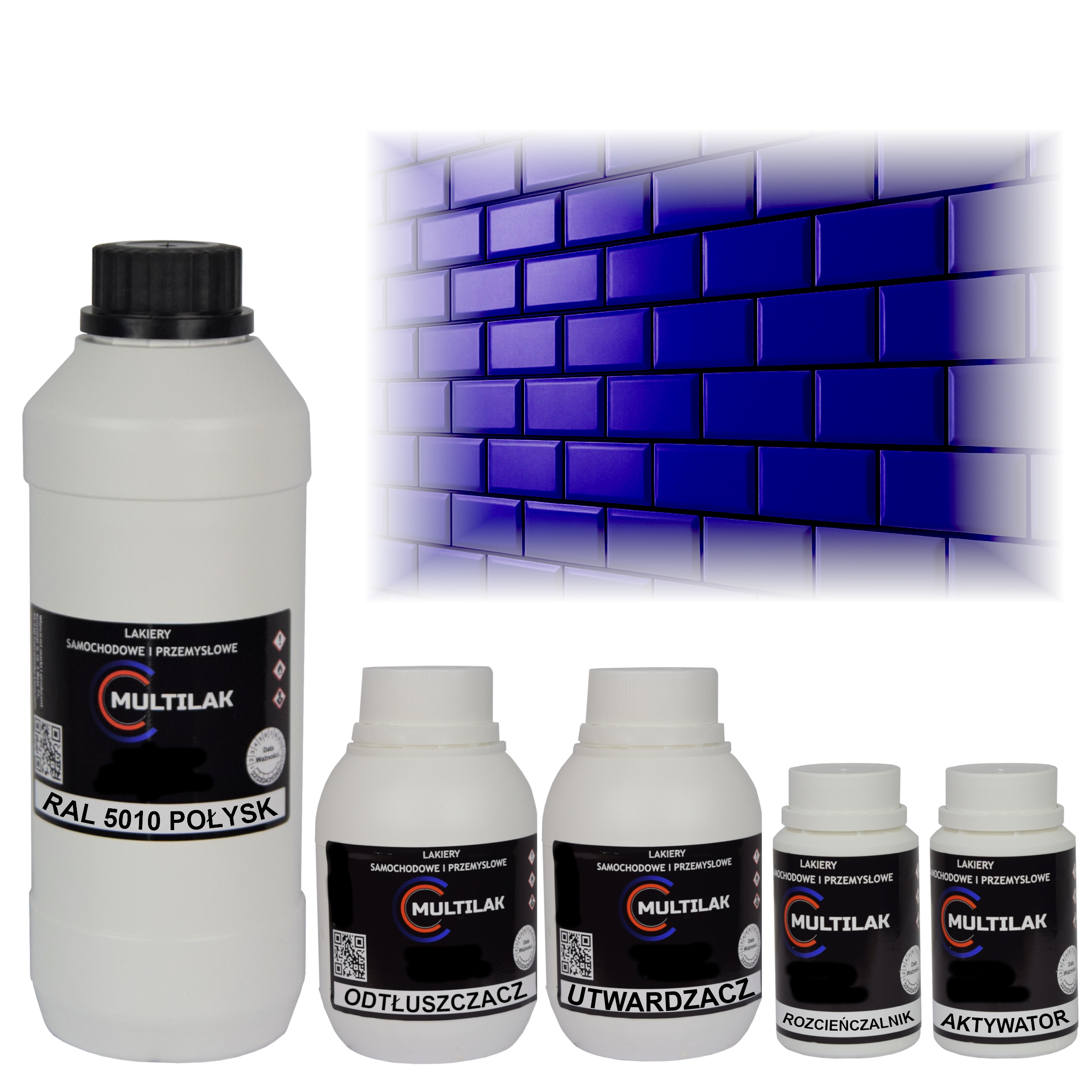 Lak farba Ral 5010 na glazúru dlaždíc a dlaždíc na valček, štetec 1L Lesk