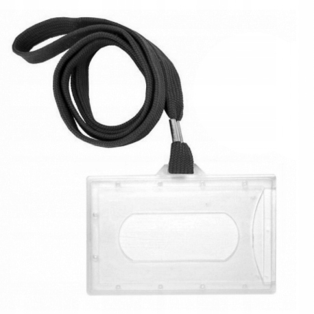 IDENTYFIKATOR Z TAŚMĄ ETUI SMYCZ HOLDER CZARNY