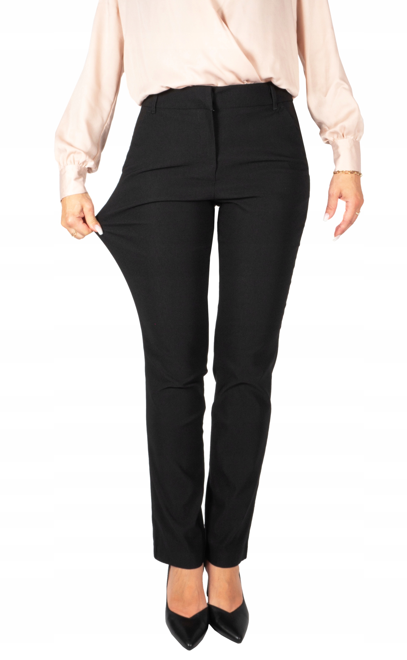 eleganckie SPODNIE DAMSKIE materiałowe 38 /27 M Wzór dominujący bez wzoru