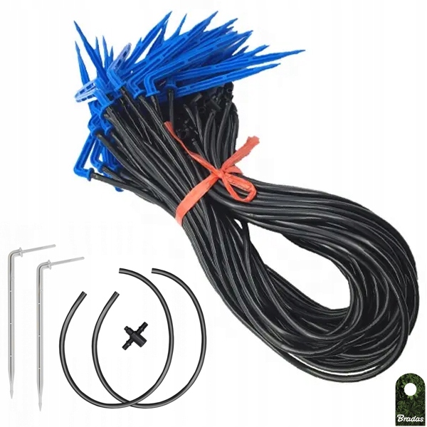 DŁUGI KROPLOWNIK PATYKOWY KĄTOWY PODWÓJNY WĘŻYK BRADAS NAWODNIENIE x 10 SZT