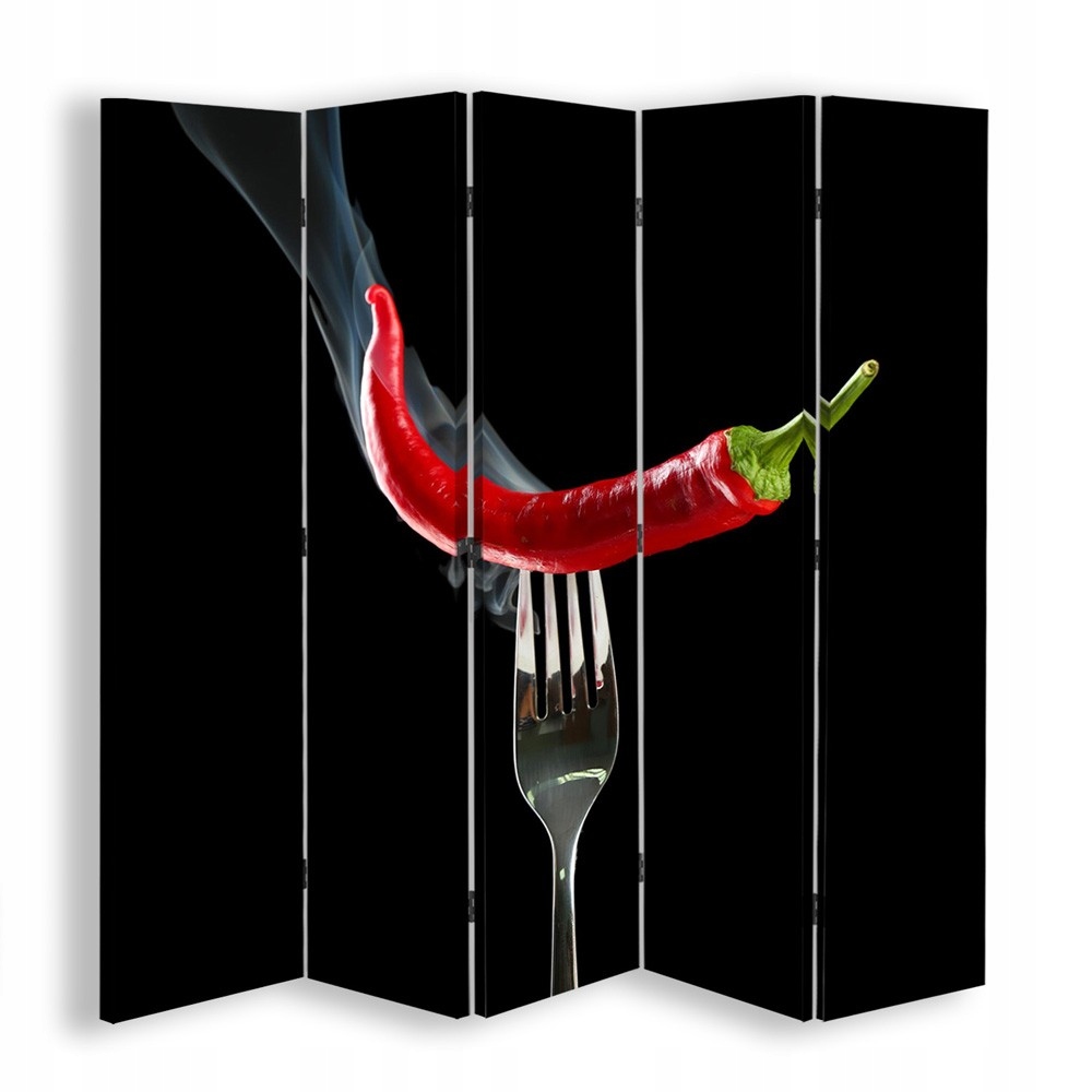 Obojstranný paraván, chilli paprička na vidličke 180x170