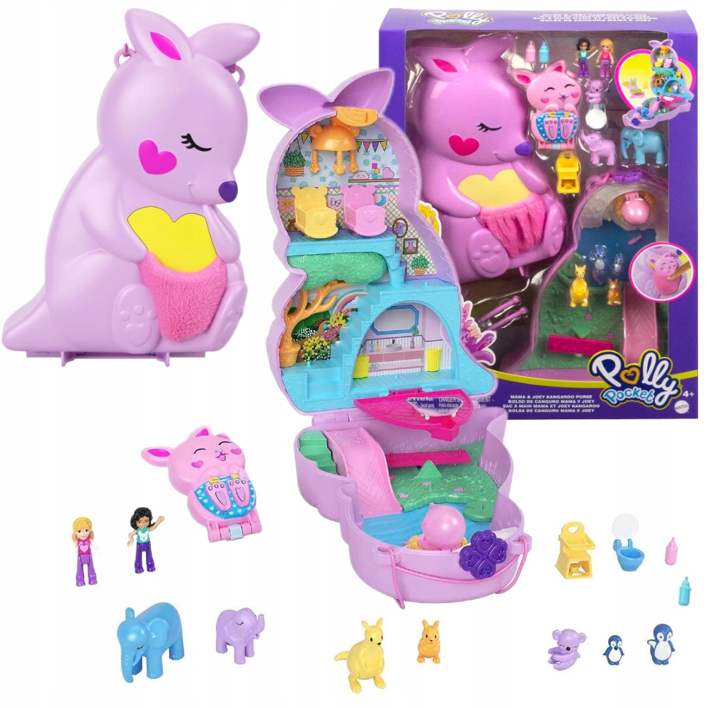 POLLY POCKET KOMPAKTNÁ BÁBIKA KABELKA KLOKAN SADA NA HRANIE + DOPLNKY