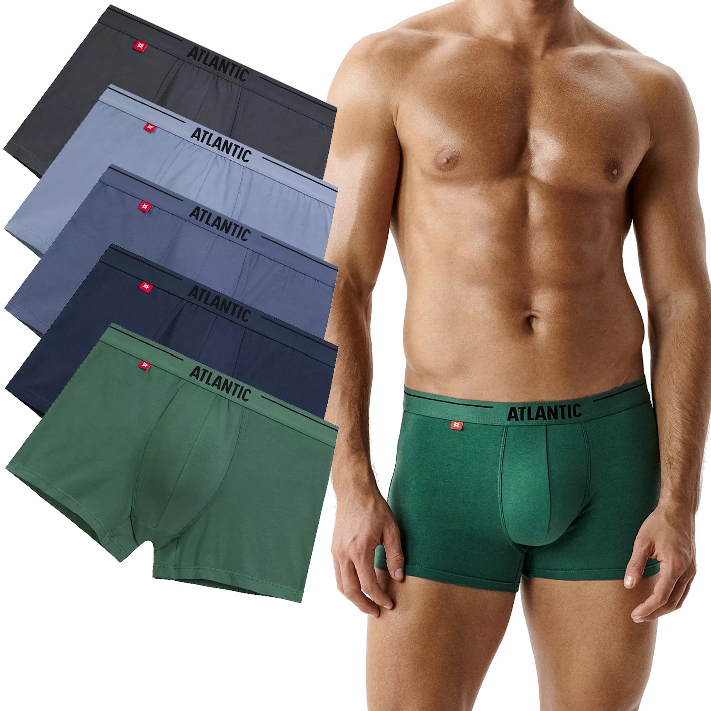 Pánské Boxerky Atlantic 5SMH004/GRF/NE/DEN/IND/ZIEC XL
