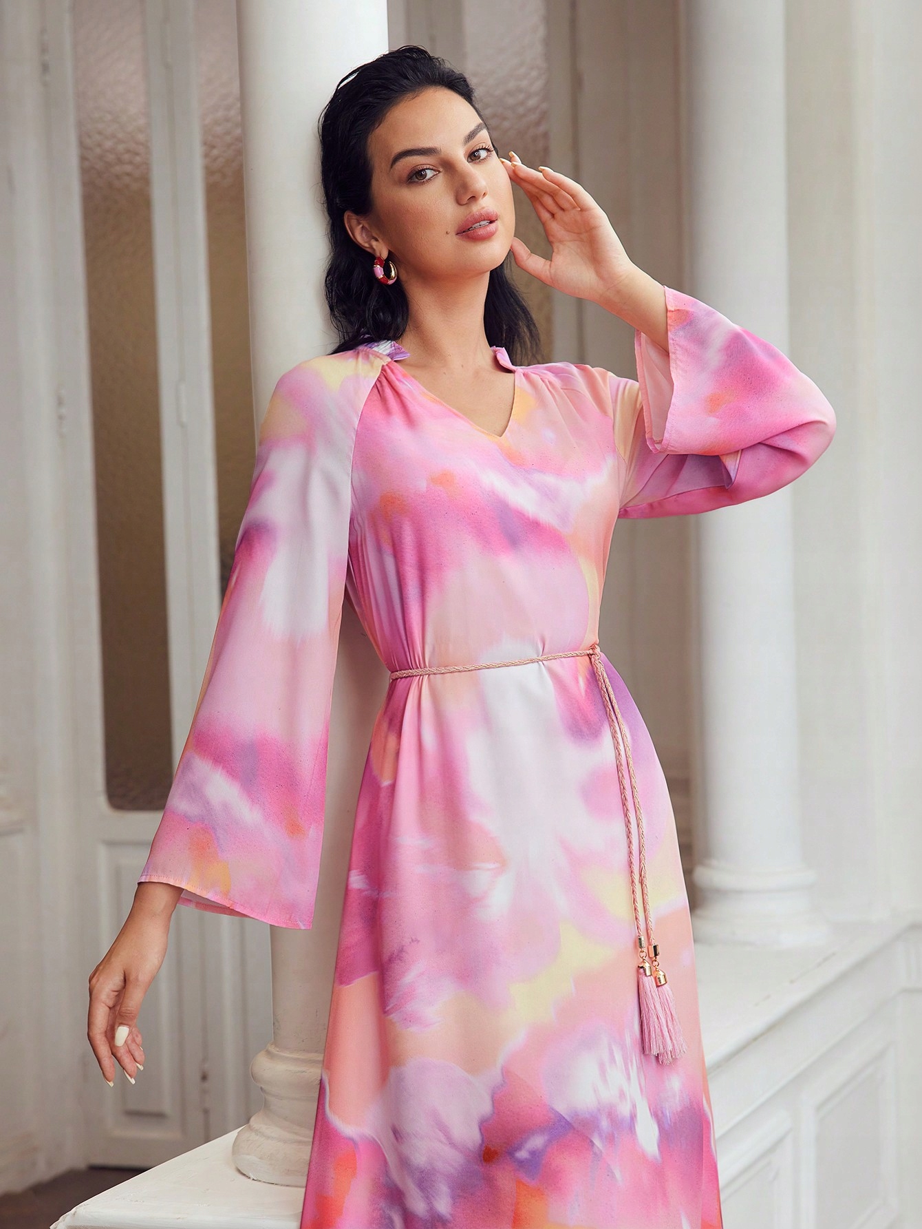 Šaty Bufiaste Rukávy Premium Motf L 40