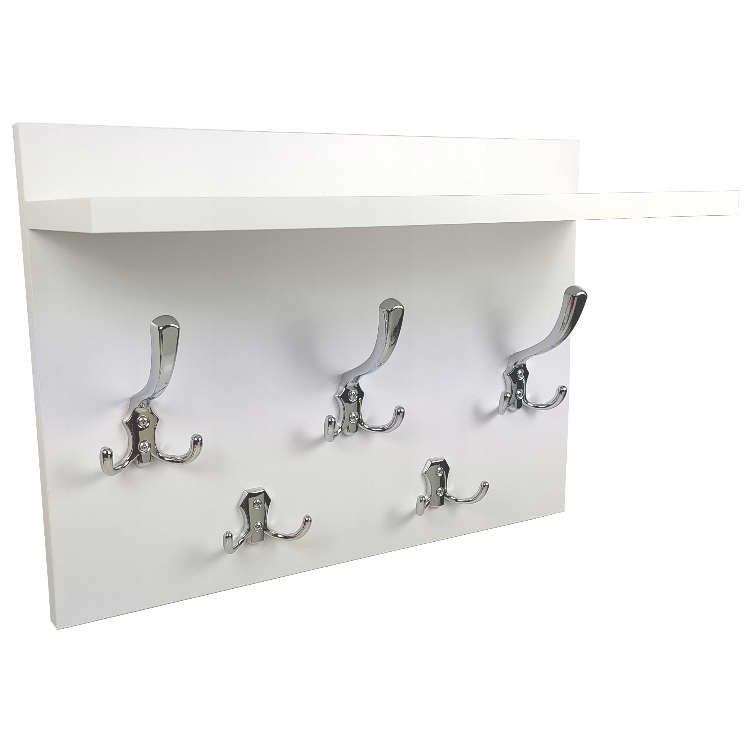

Wieszak z Półką Wiszący Ubrania 50 CM Biały Chrom