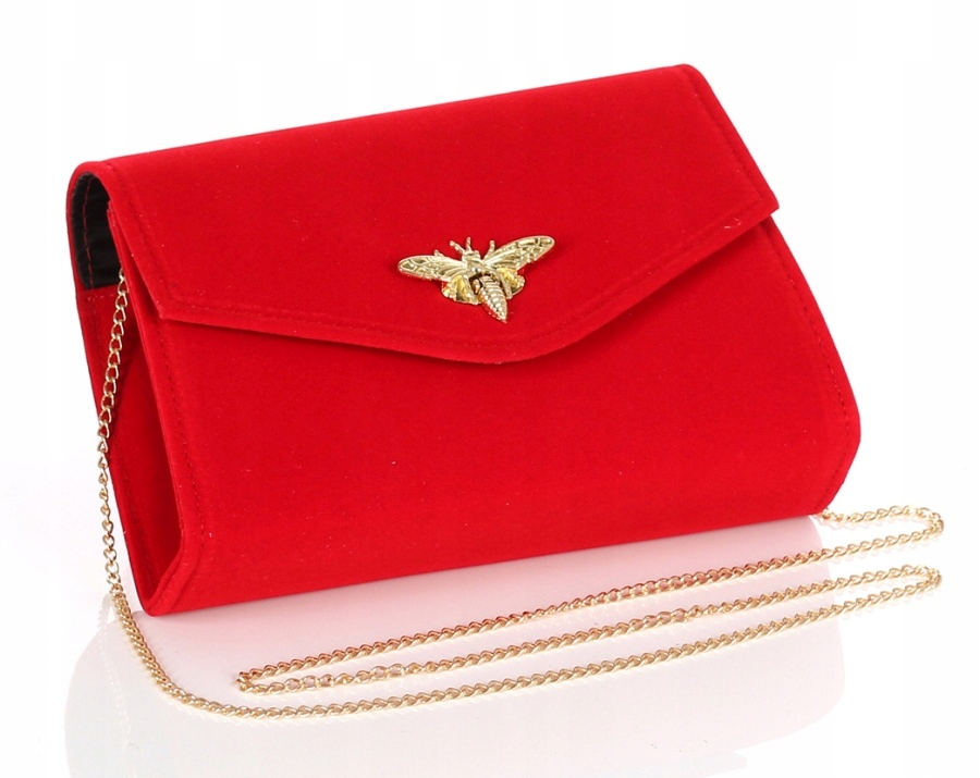 Salvare Zamszowa kopertówka Łańcuszek CZERWONA W73 Model W73z czerwona
