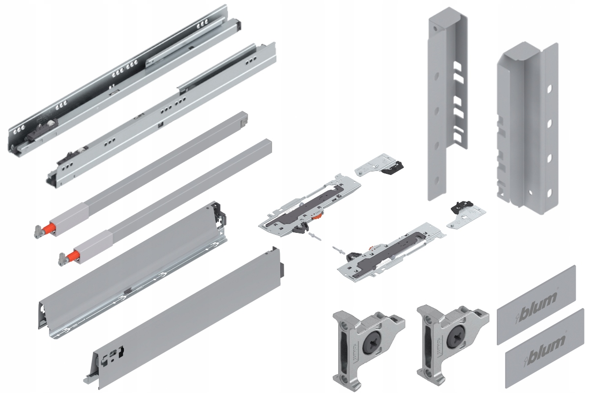 Blum Šuplík 550 Zásuvka střední Tip-On C šedá