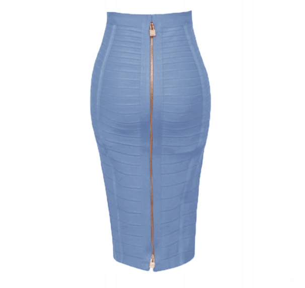 SPÓDNICA MIDI BANDAŻOWA PROSTA OBCISŁA DOPASOWANA