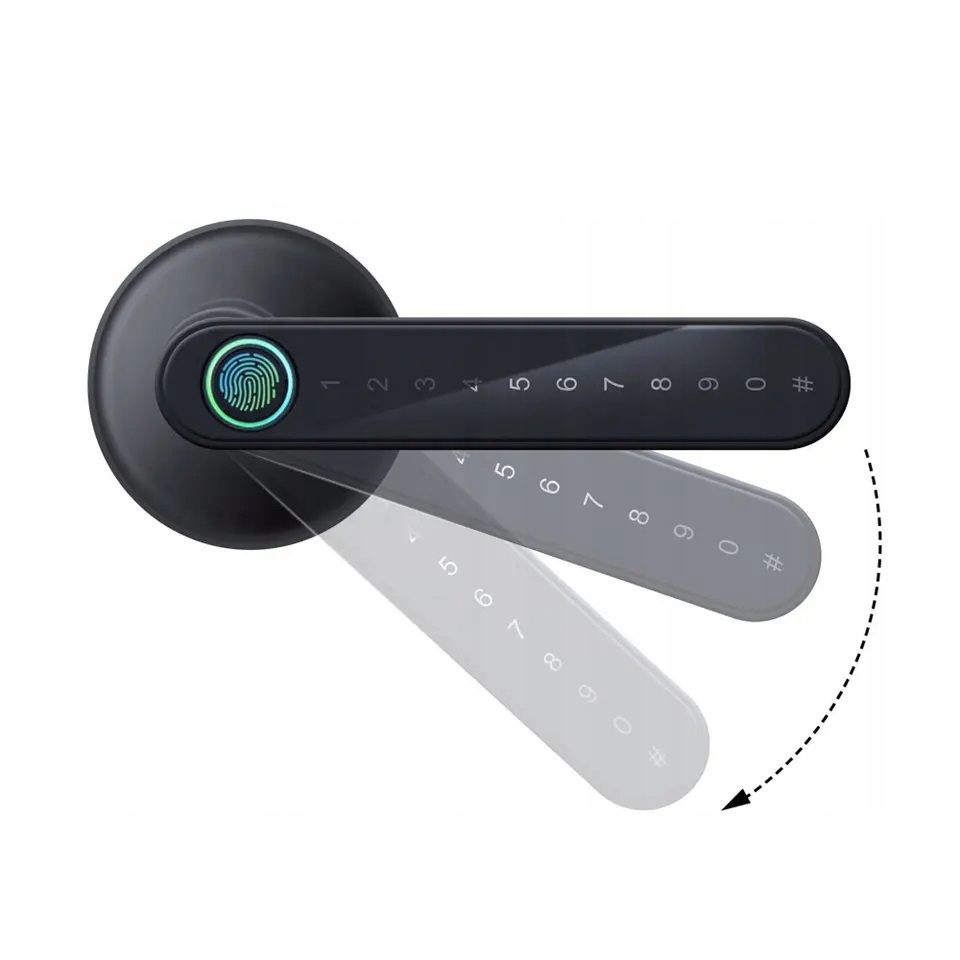 ELEKTRONICZNA KLAMKA ZAMEK DO DRZWI ODCISK+PIN Liczba kluczy w zestawie 2