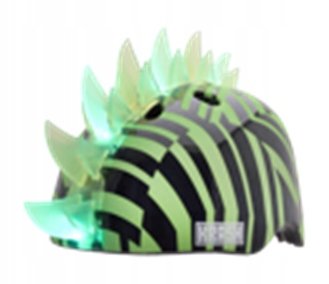 Kask dziecięcy juniorski Krash Dazzle Green Led M 54-58 cm