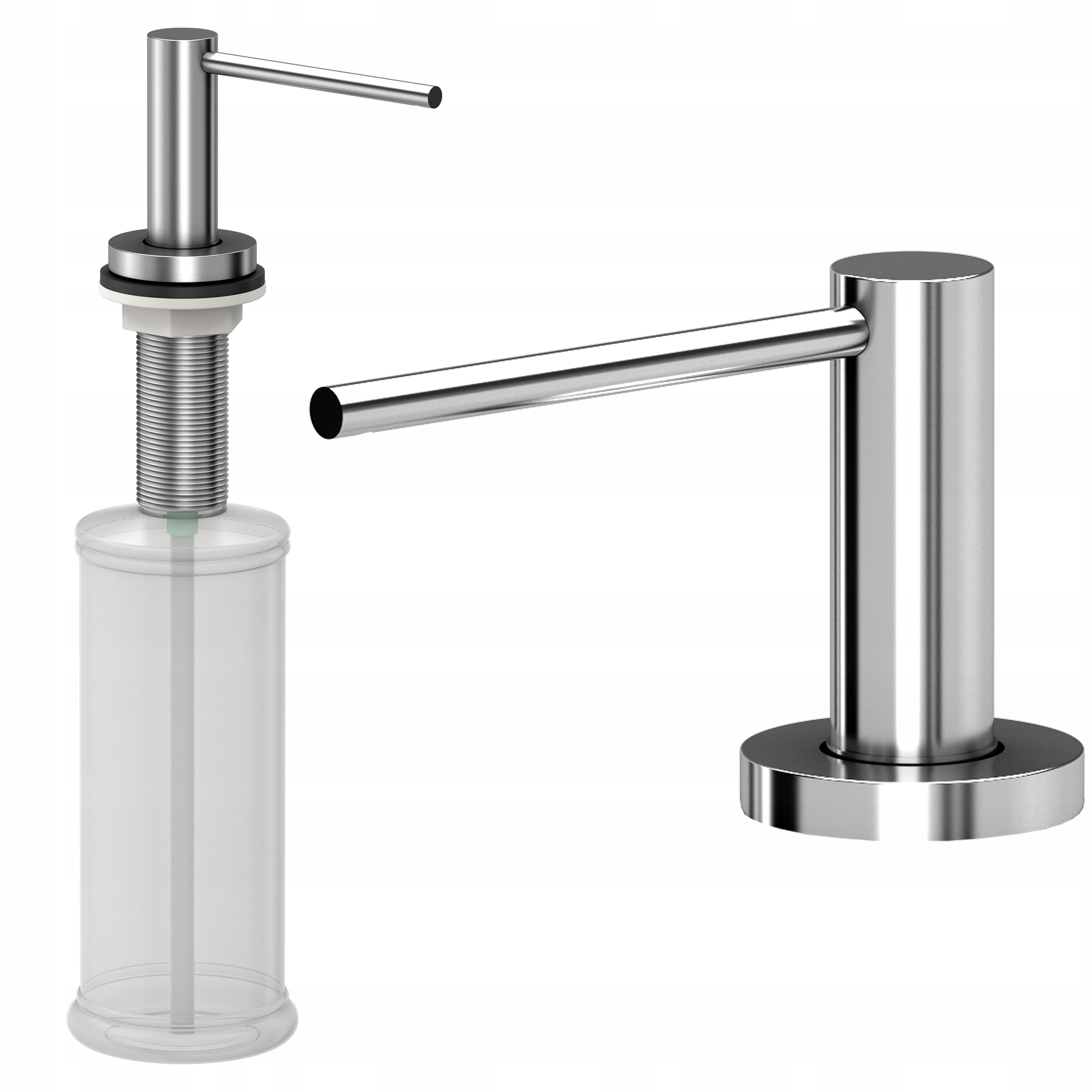 Dávkovač Zapuštěný Do Dřezu Na Tekutinu Ocel Kartáčovaný 500 ML Quadron