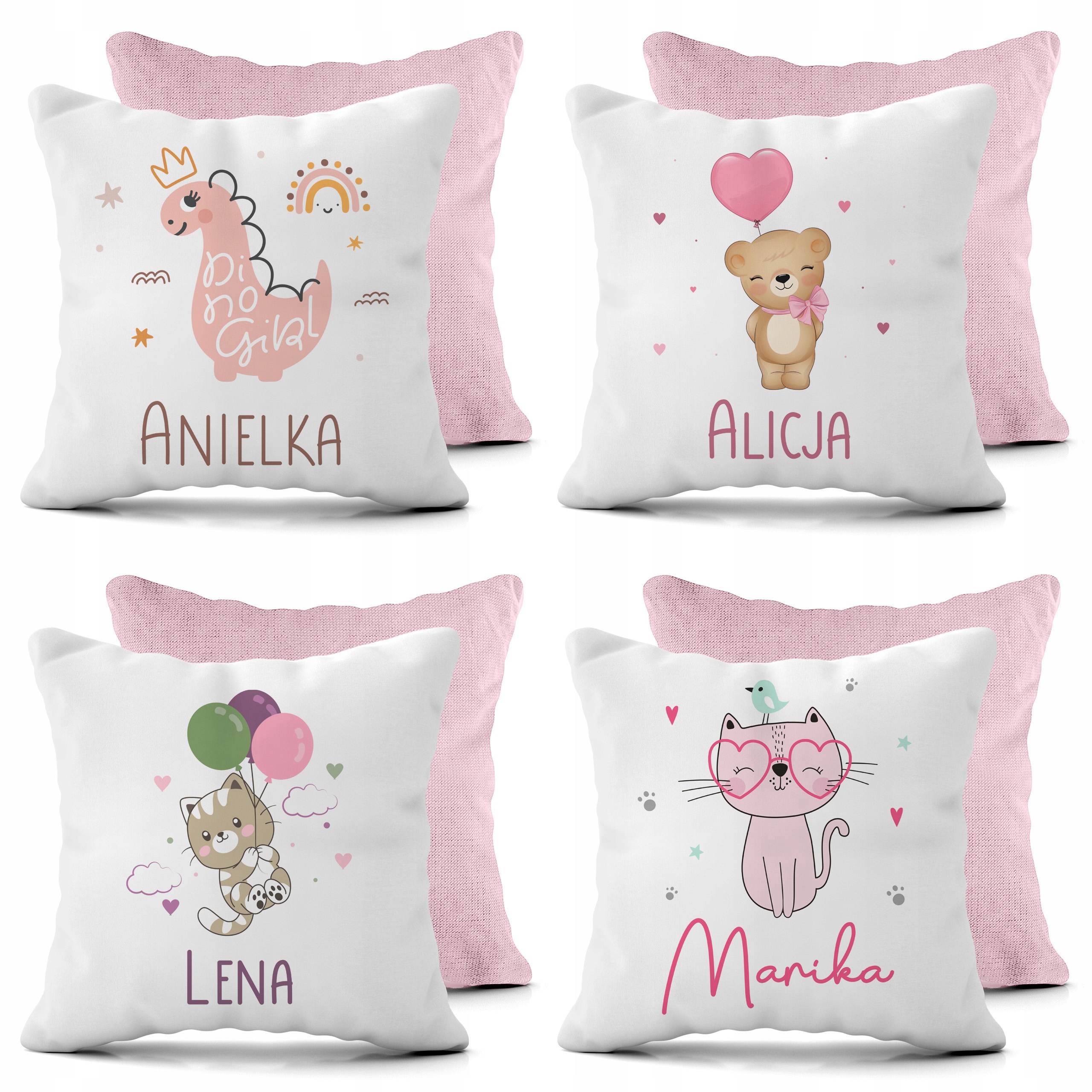 PODUSZKA DLA DZIECI POSZEWKA DO PRZEDSZKOLA ŻŁOBKA JASIEK 40x40 Z IMIENIEM