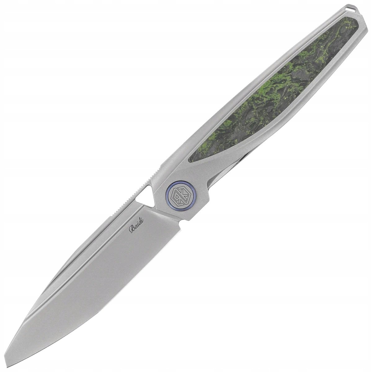 Nóż składany Rike Knife Baidi T Titanium/Green (RK-Baidi-T-P/GCF)