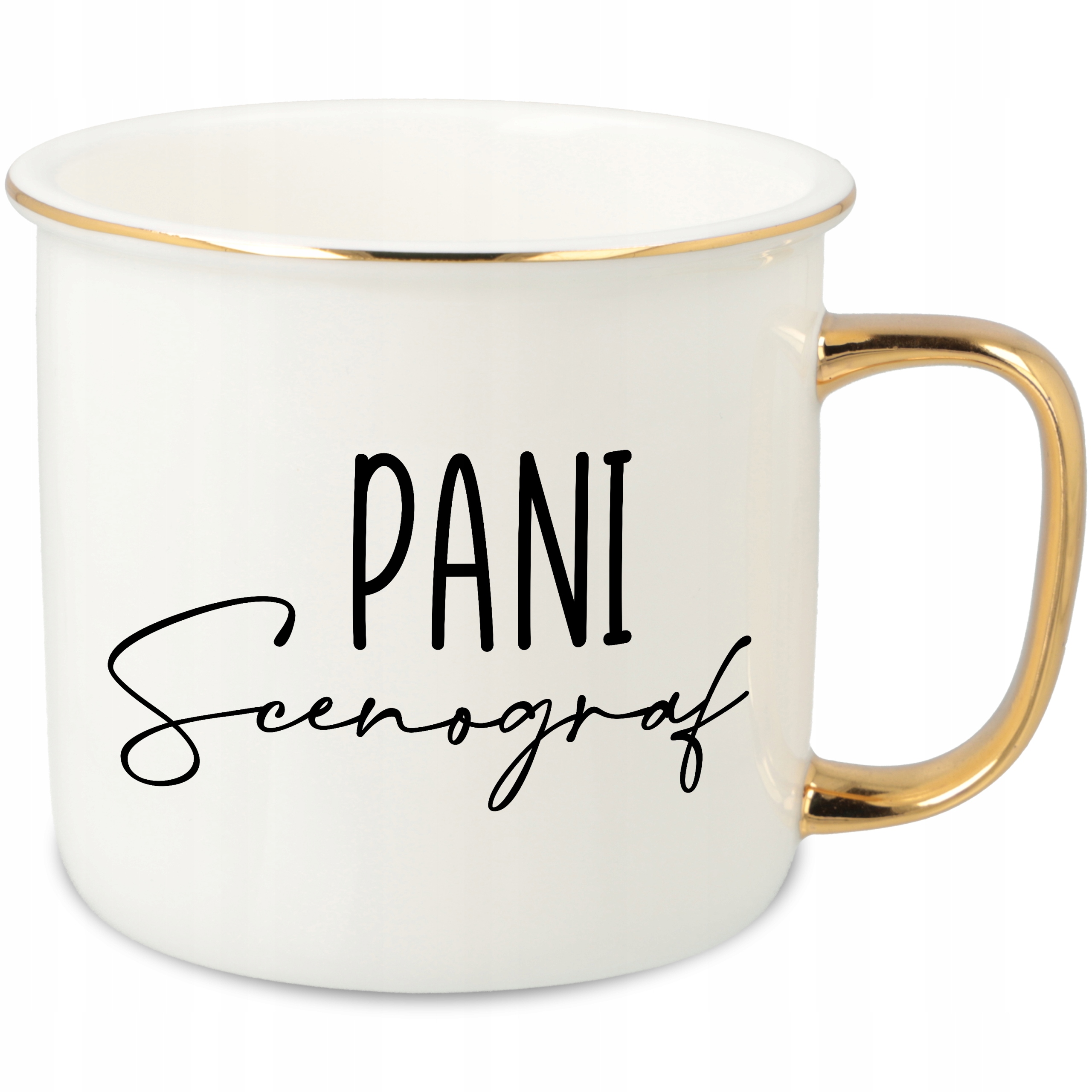 Hrnek Ucho Forma Zlatý Porcelánový Retro 280ML Dárek Pro Scénografy Vzory