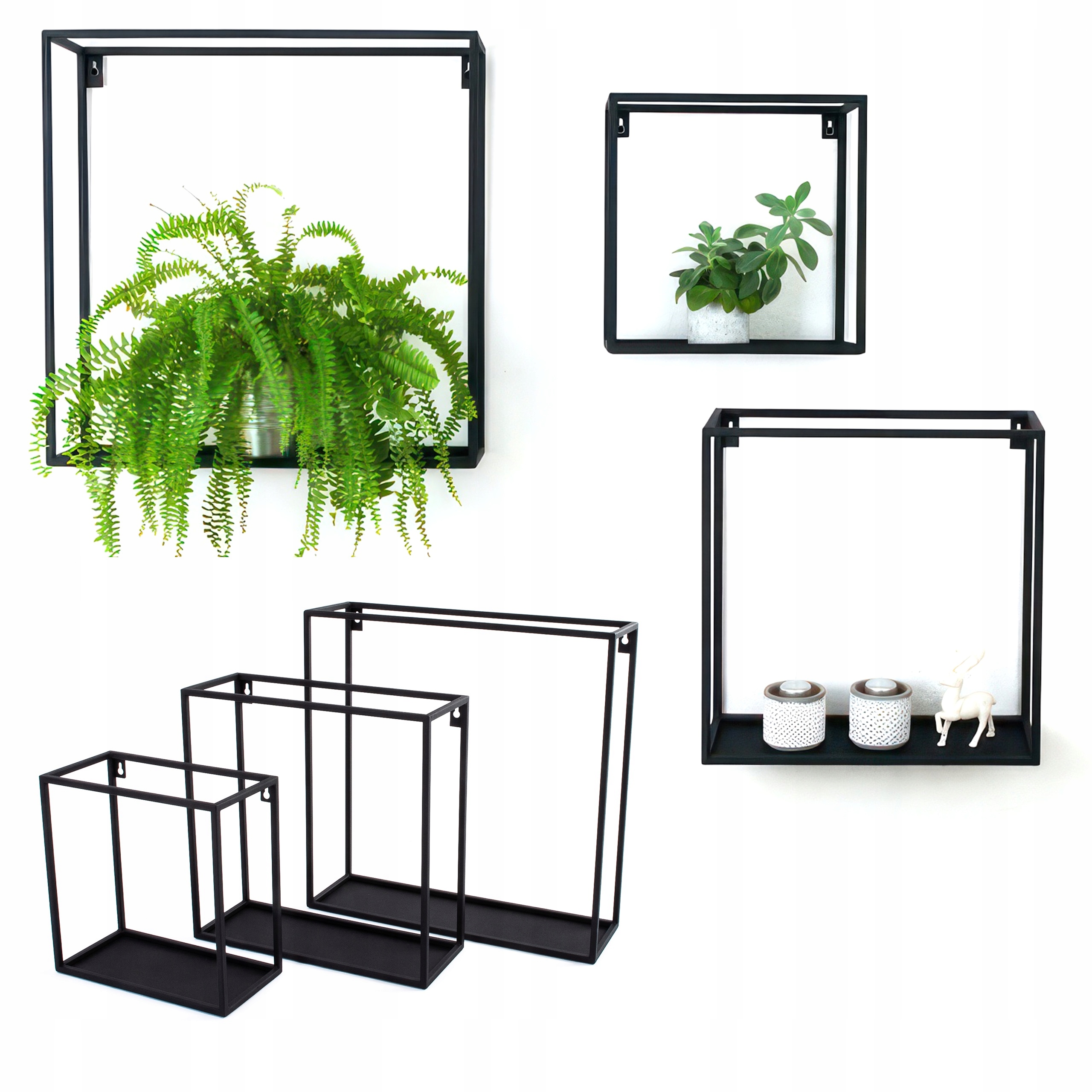 Držiak Na Kvetináč 3X Kovový Set Na Stenu Zvárané Loft Závesné Police