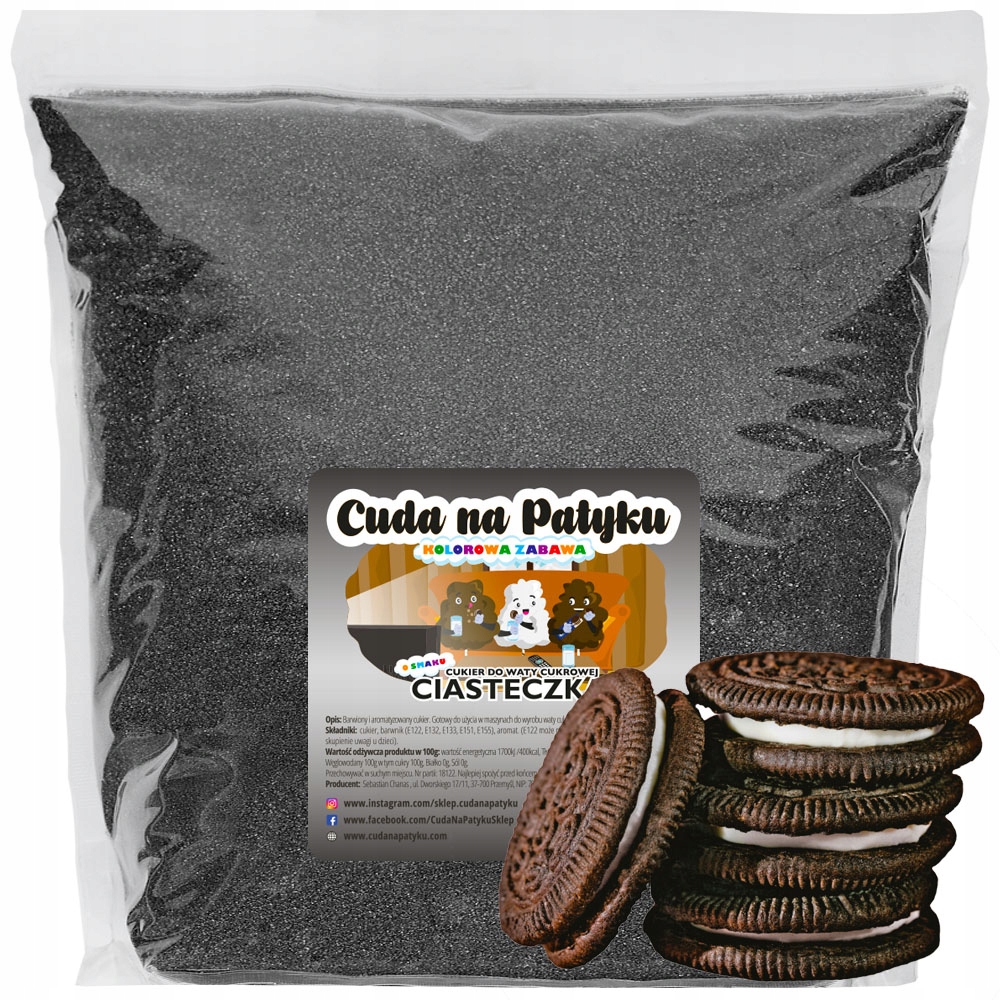 Kolorowy Cukier Do Waty Cukrowej do Maszyny Smakowy CIASTECZKA CIASTKA 5 KG