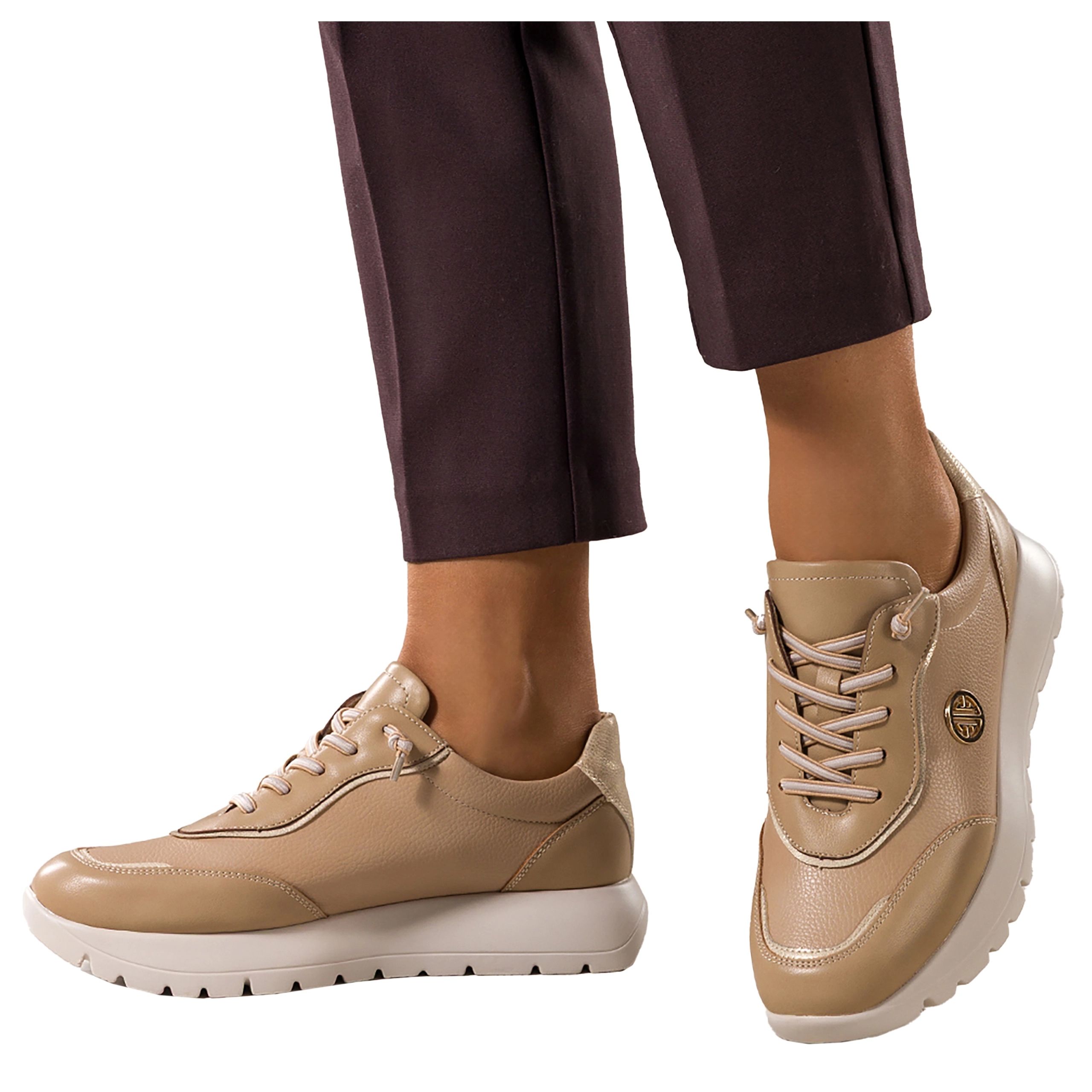 Sneakersy Dámské sportovní boty Camelové Lehké Pohodlné Stélka Kůže velikost 37