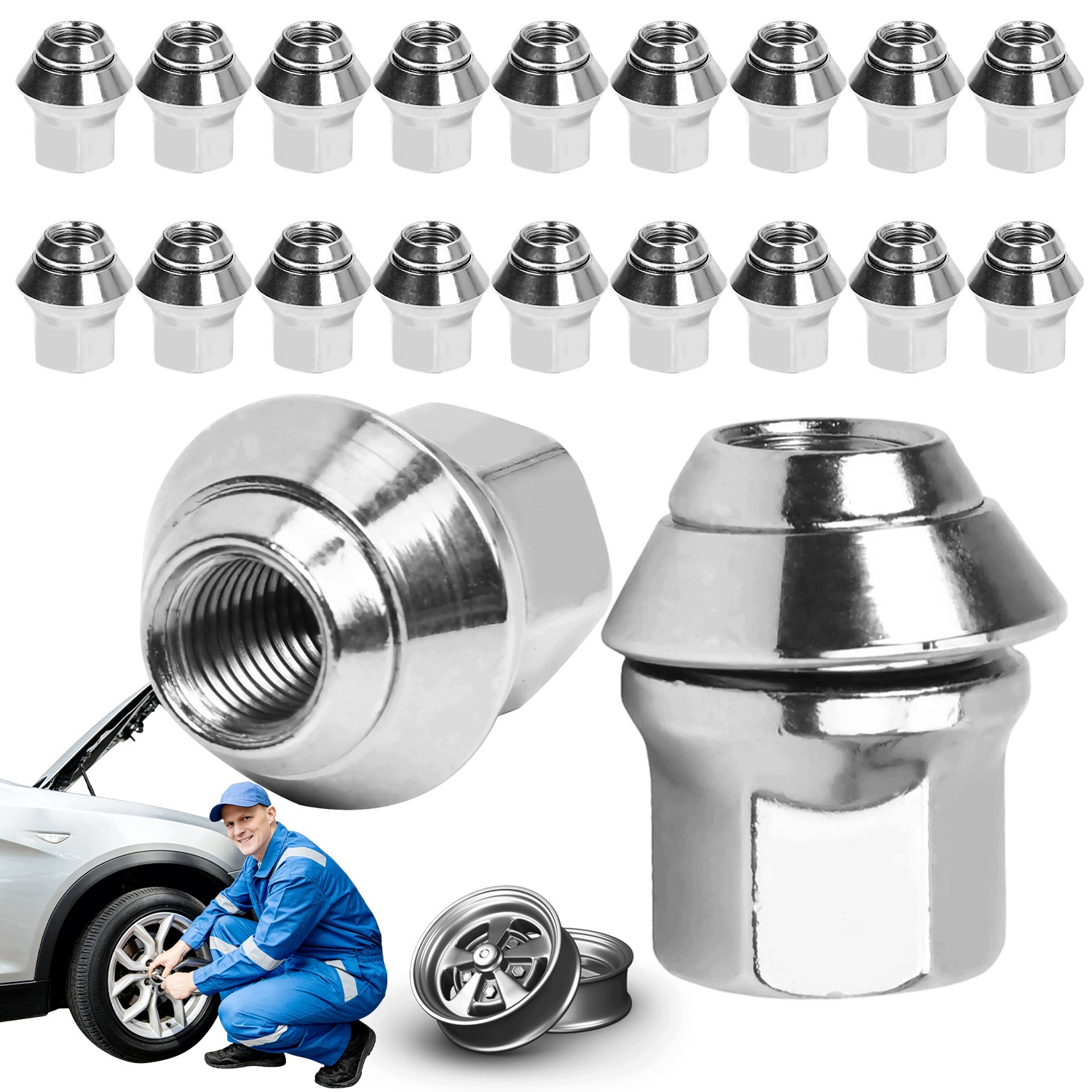 Matice Kol M12X1.5 20 Ks 19 MM Pro Hliníkové Ráfky Ford, Montáž