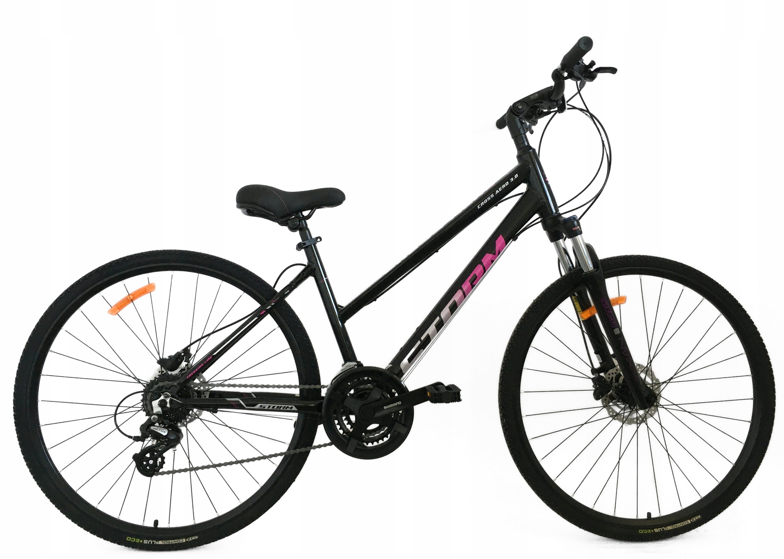 Rower Storm Cross Aero 3.0 Lady czarny/fuksja 17