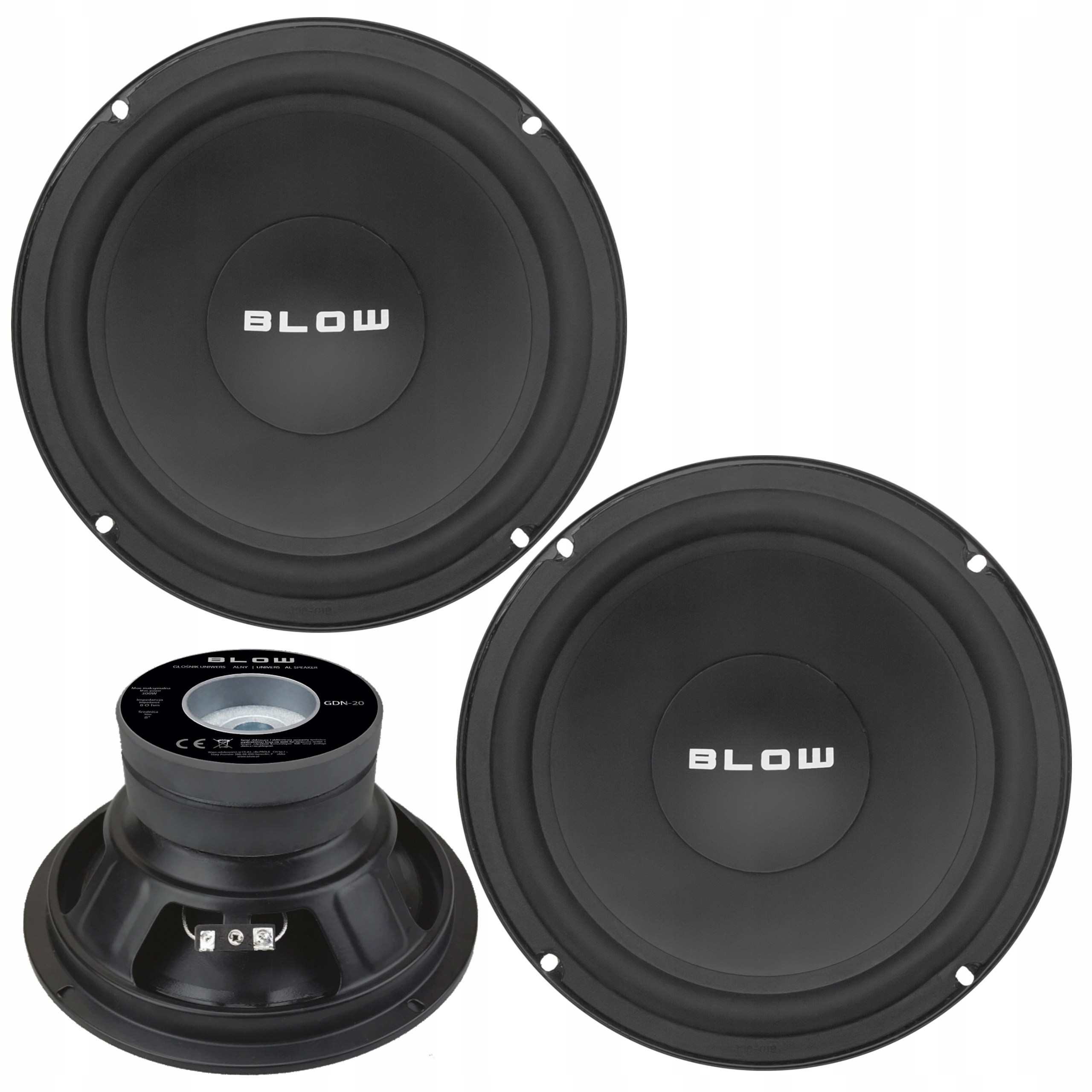 2x Basový Reproduktor Woofer 300W 200MM 20CM Nízkotonový Jednocestný GDN20