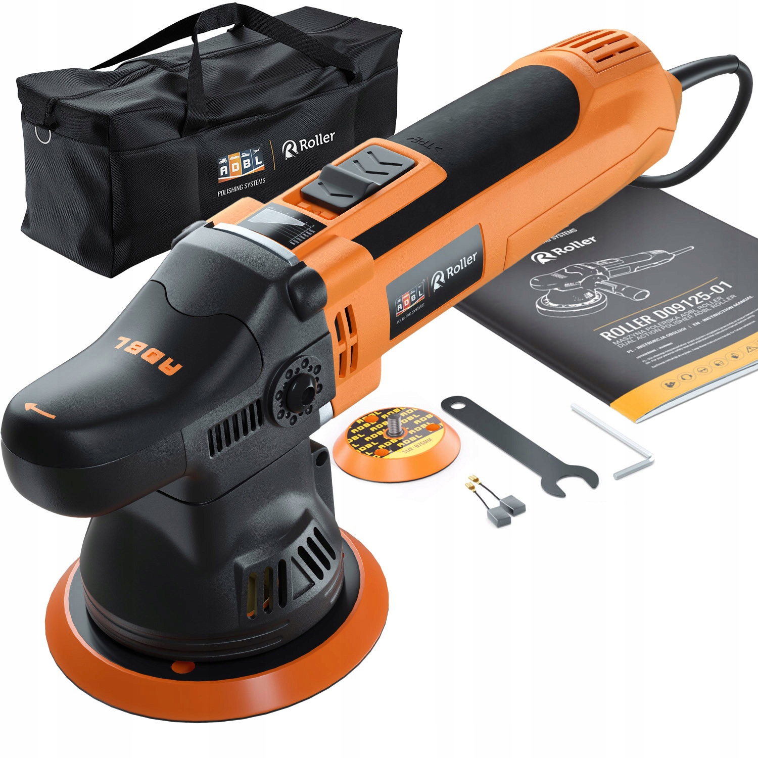 Lešticí stroj Adbl Roller D09125-01+B leštička Dual Action taška Da 9 mm