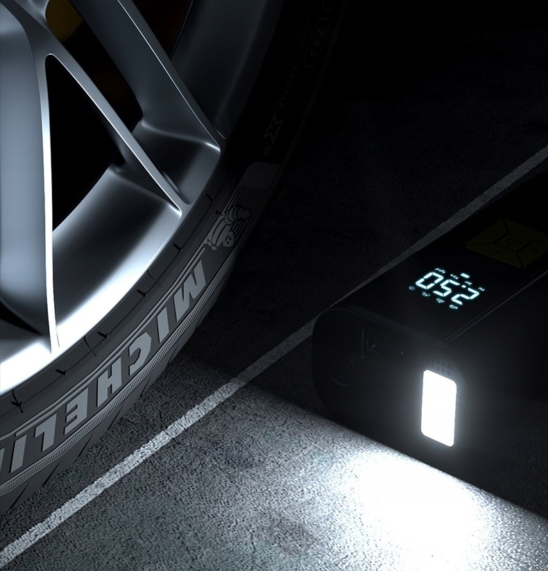 KOMPRESOR SAMOCHODOWY ELEKTRYCZNA POMPKA DO ROWERU MATERACA PIŁKI LED LCD EAN (GTIN) 5905440490600