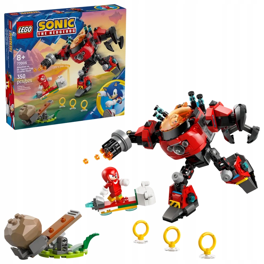 Lego 77005 Sonic Knuckles proti Dr. Eggmanovi v Egg Crusher mech