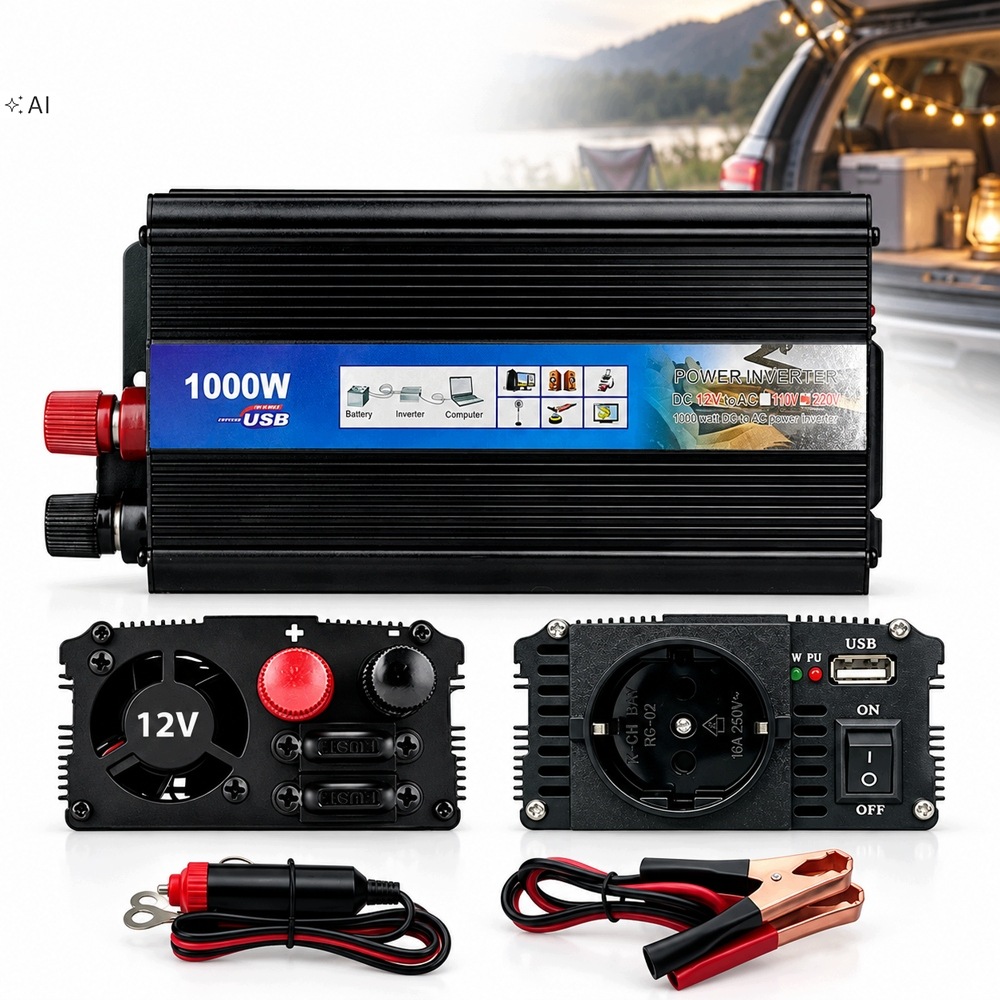 Przetwornica 12V 220V 600W 1000W Samochodowa Napięcia Czysty Sinus Usb