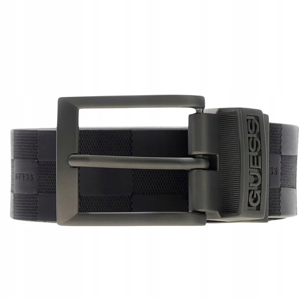 Guess Černý oboustranný pánský pásek s monogramem Reversible Logo Belt S