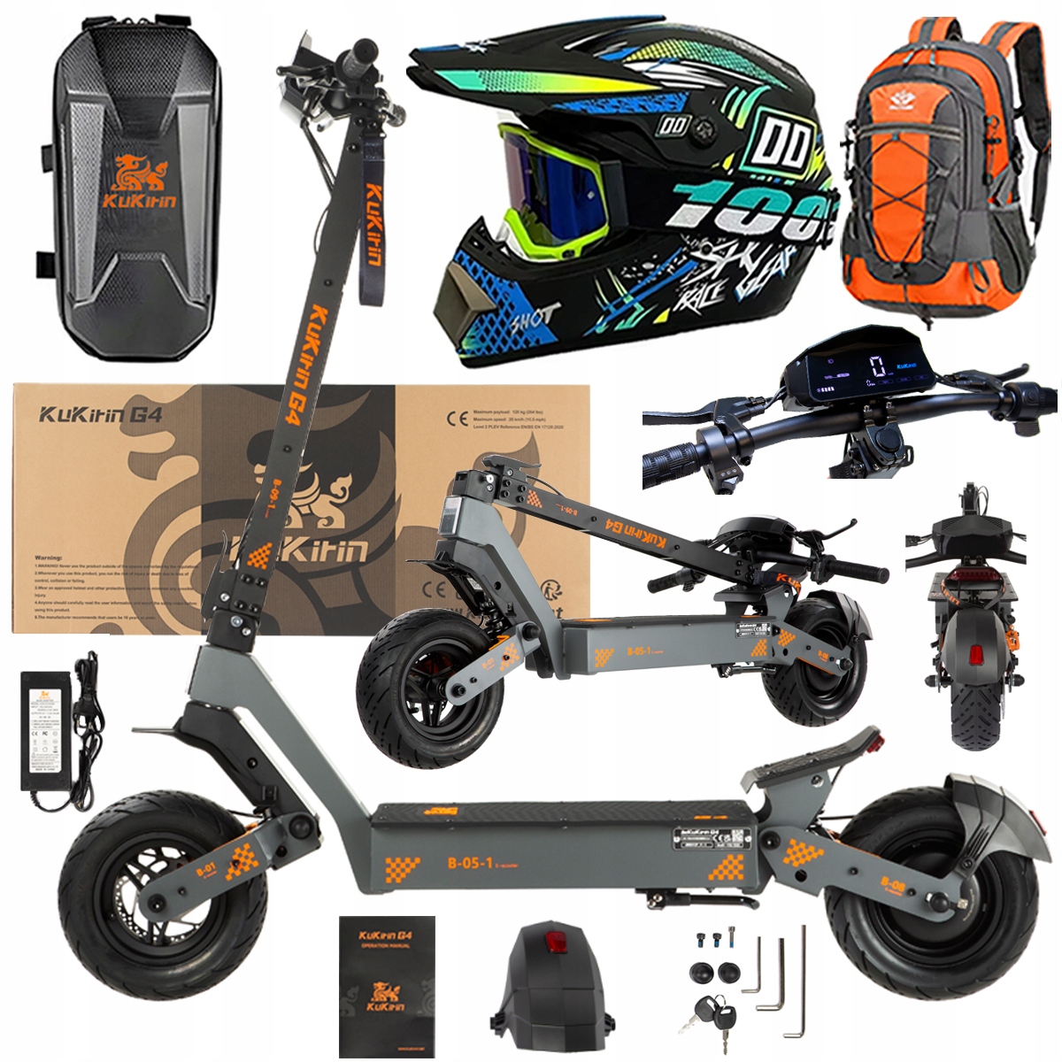 KuKirin G4 Skládací elektrická vozidla 2000W 70KM/H 60V 20Ah 75km Dárek