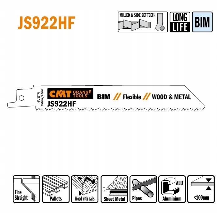 Pila ocaska L 150 I 130 H 19 K 0,90 Ts 2,5 Cmt JS922HF-5