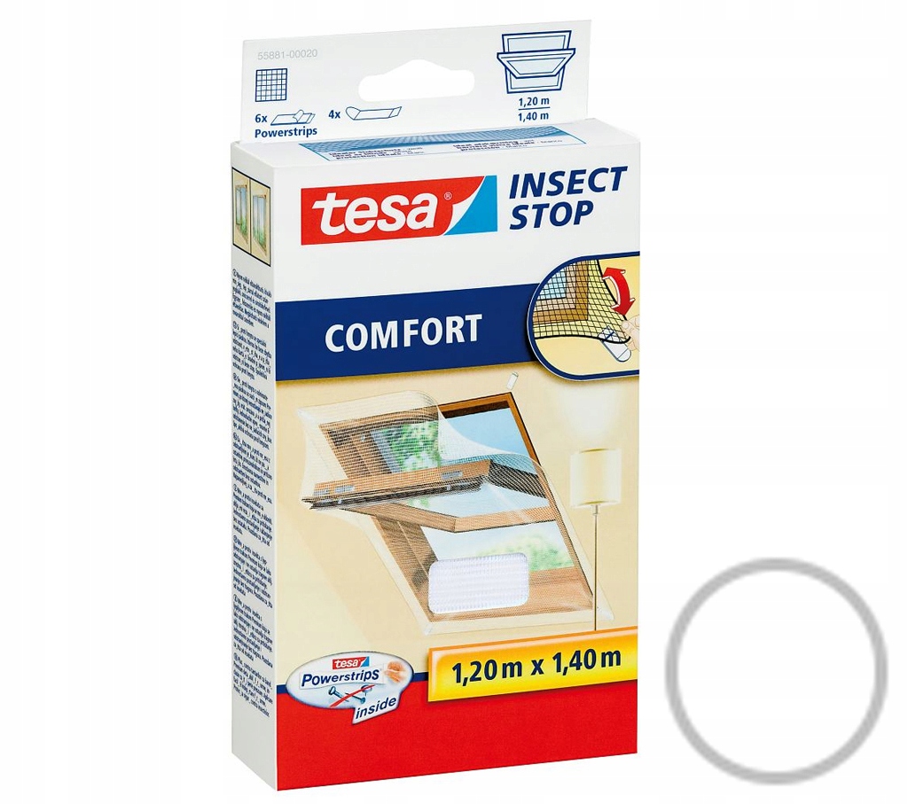 

Tesa Moskitiera Na Okno Dachowe 1,2m x 1,4m Biała
