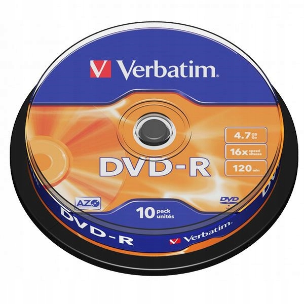 Verbatim Płyta Dvd-r 4.7GB 16x Azo srebrny/silver 10szt 43523