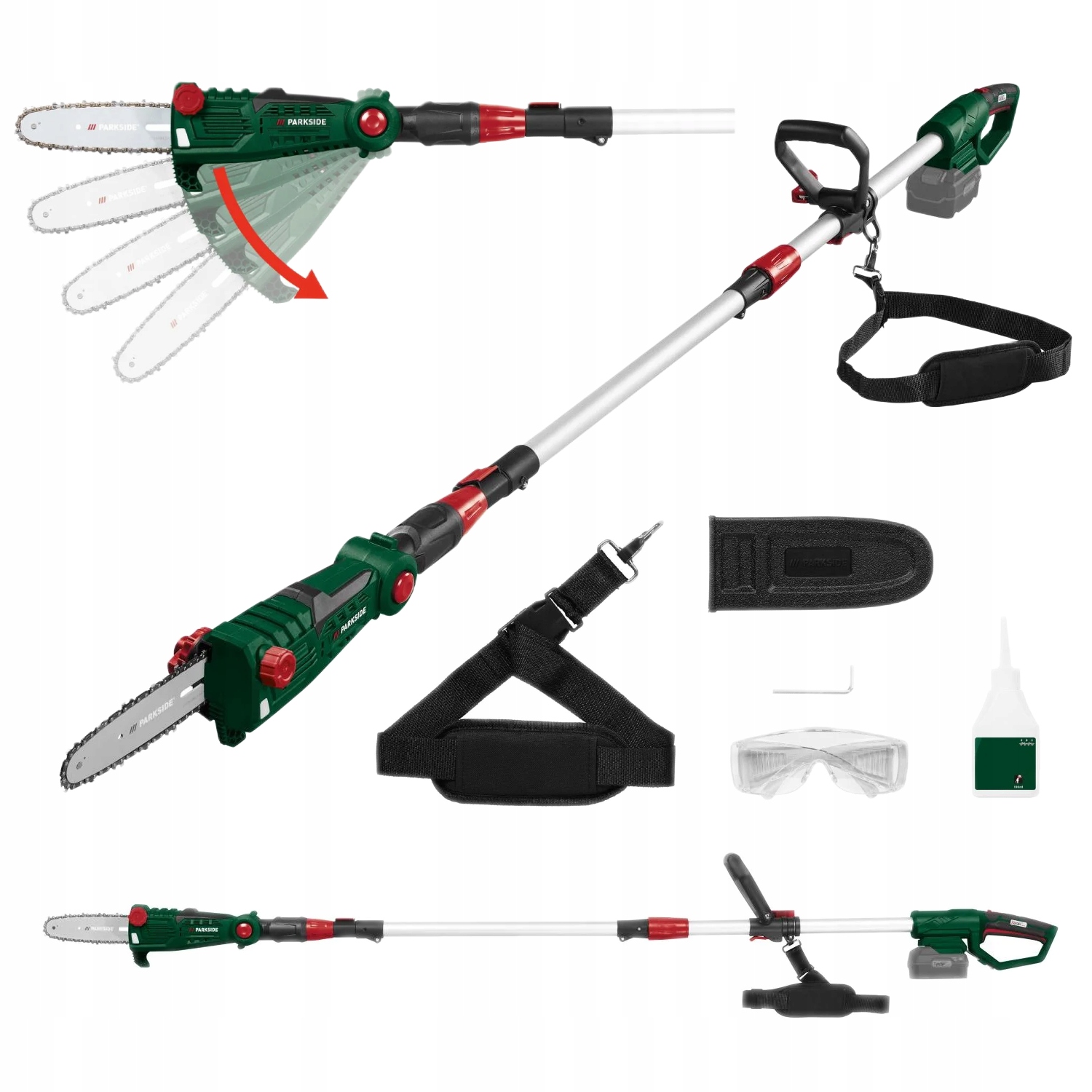 Parkside pilarka akumulatorowa wysięgnik do drzewa gałęzi Pahe 20-Li do 4m