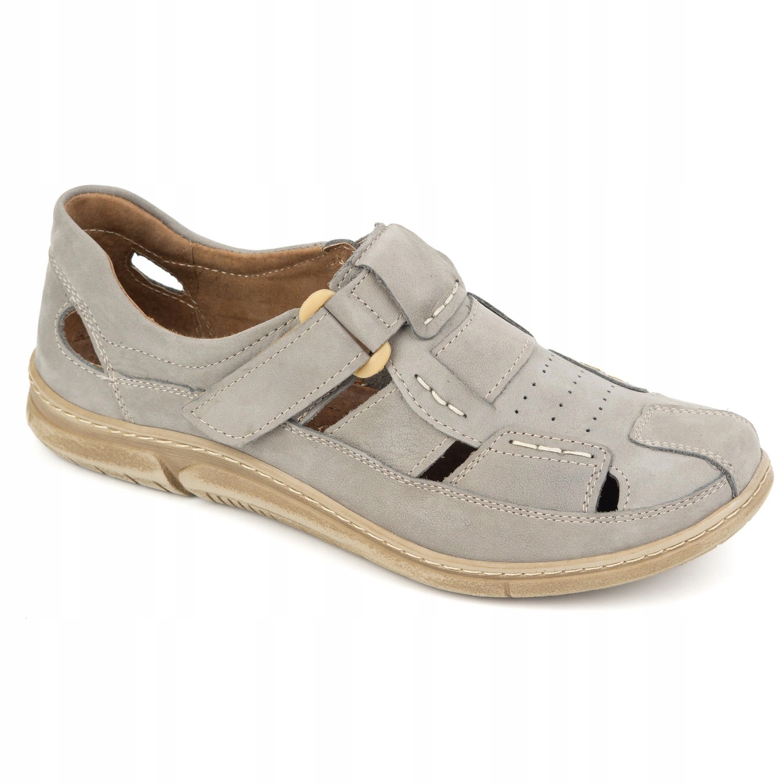 Pánské kožené šněrovací boty 937KOM šedé 42