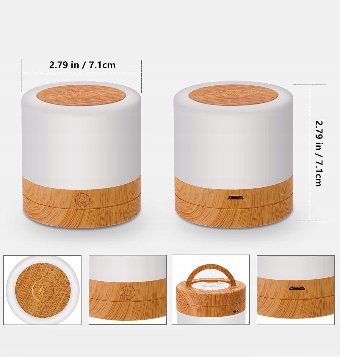 LAMPKA NOCNA LED Z PILOTEM, ŚCIEMNIANA, 7 KOLORÓW, ŁADOWANA PRZEZ USB Kolekcja Lampka nocna