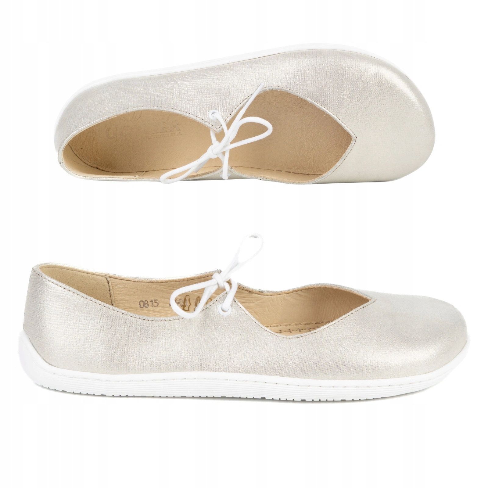 Dámské kožené barefoot baleríny Camille – zlaté 42