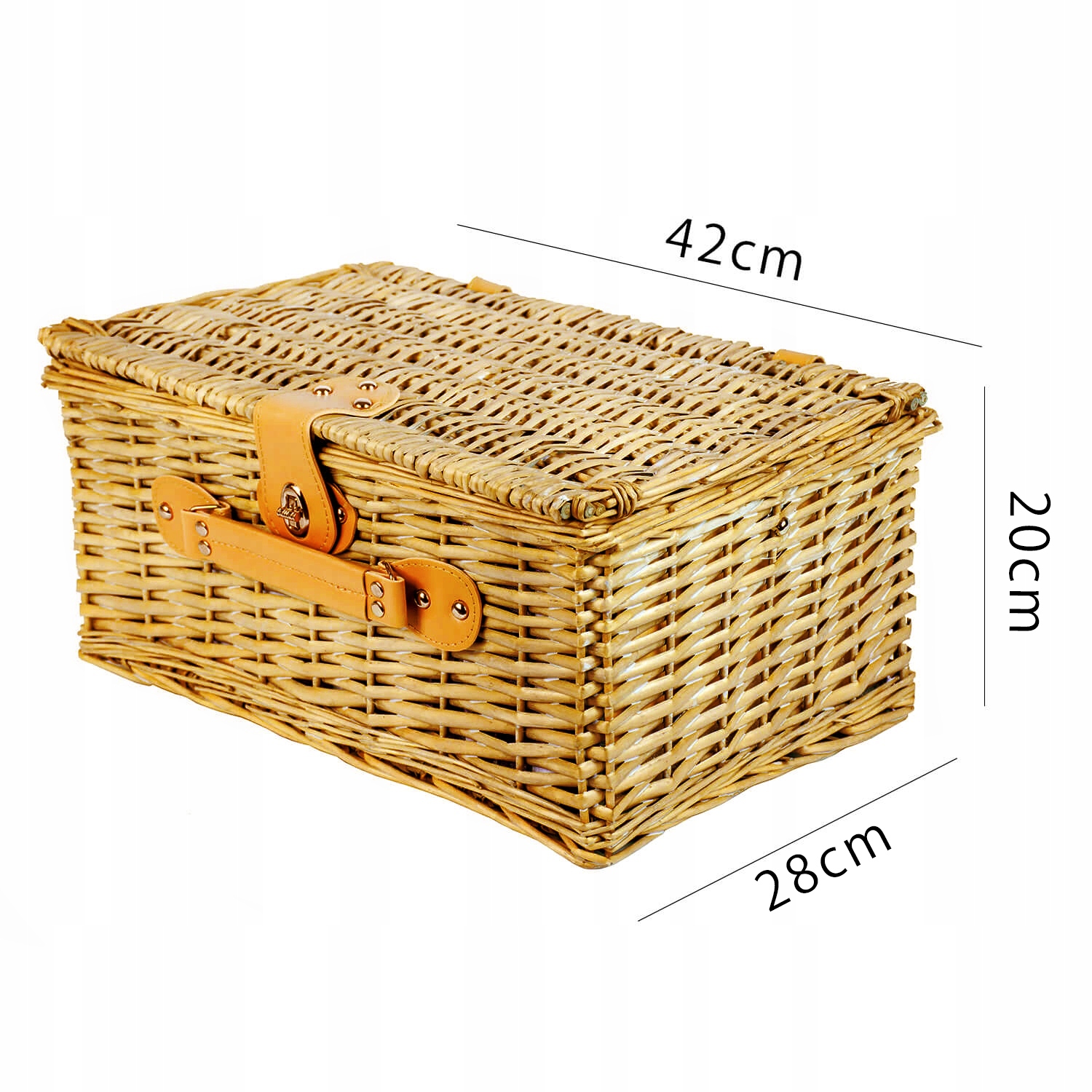 WIKLINOWY KOSZ KOSZYK PIKNIKOWY DLA 4 OSÓB TERMOTORBA SZTUĆCE KIELISZKI Stan opakowania oryginalne