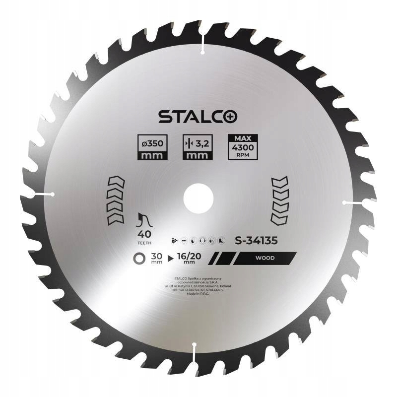 Pila kotoučová na dřevo, ø 250 x 30 x 2,8 mm, 48z, Stalco