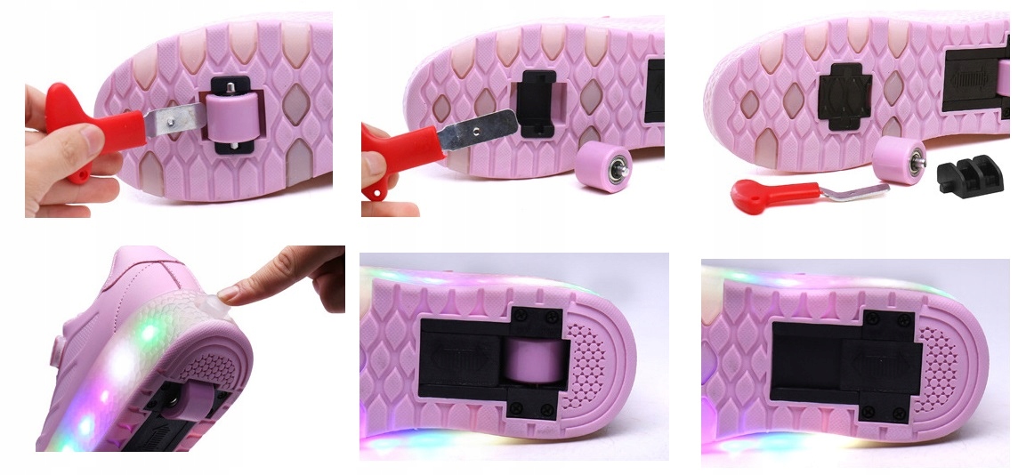 BUTOROLKI BUTY Z ROLKAMI ROLKI WROTKI LED PUDROWE Bohater brak