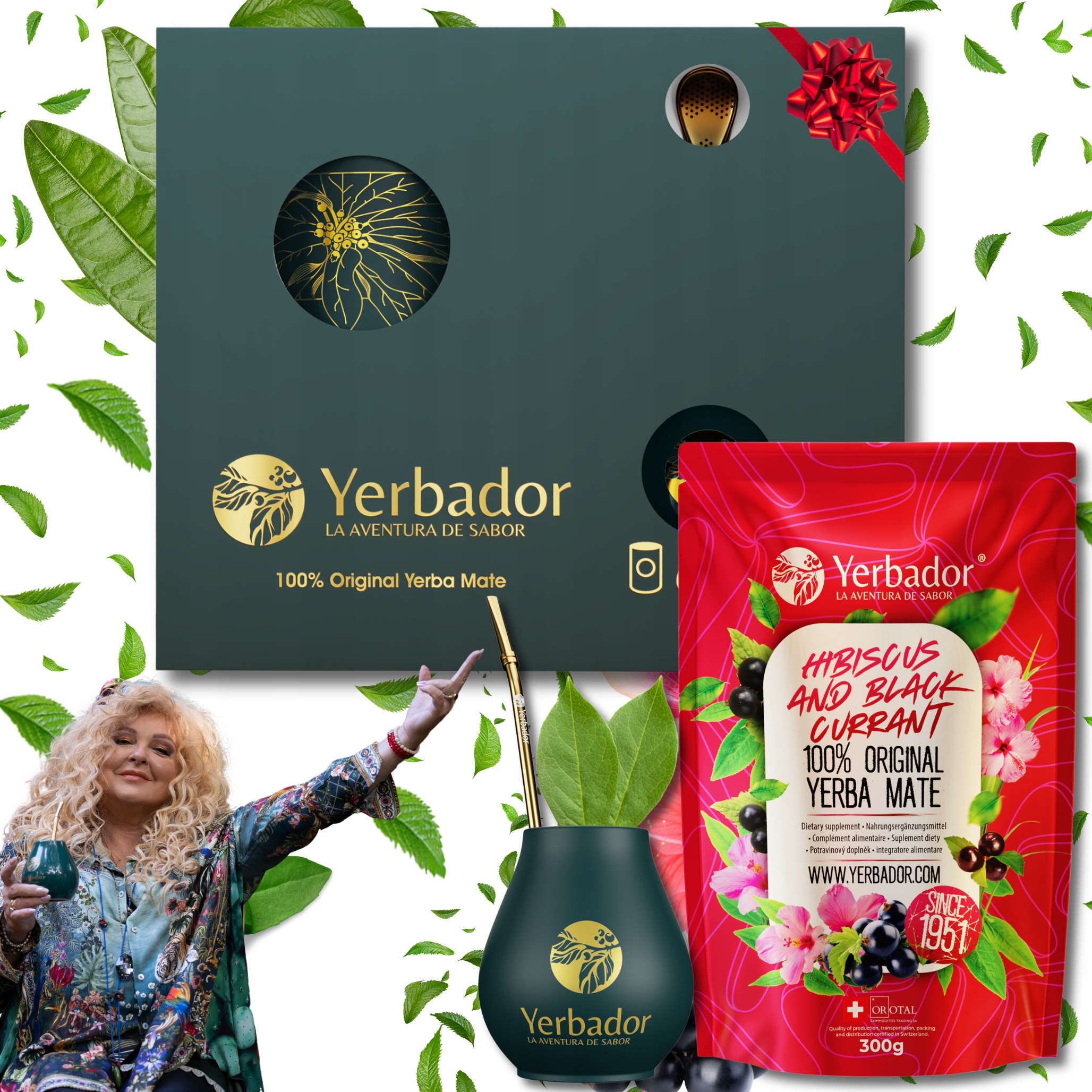 Yerba Mate Startovací Sada Yerbador Hibiscus Černý Osvěžující rybíz
