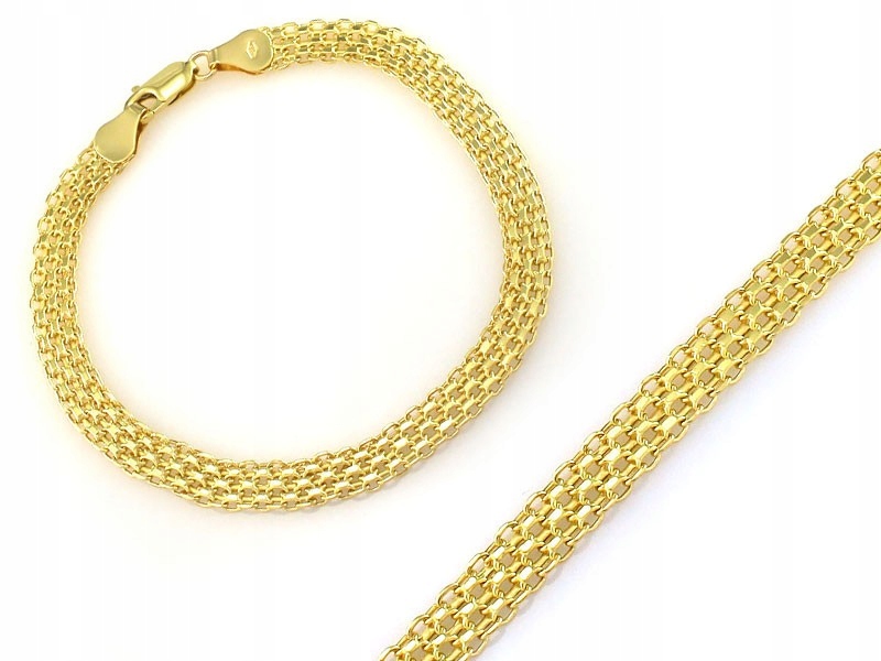 Zlatý řetízkový náramek Bismark 585 4.32 g jako dárek 6.5 mm r20