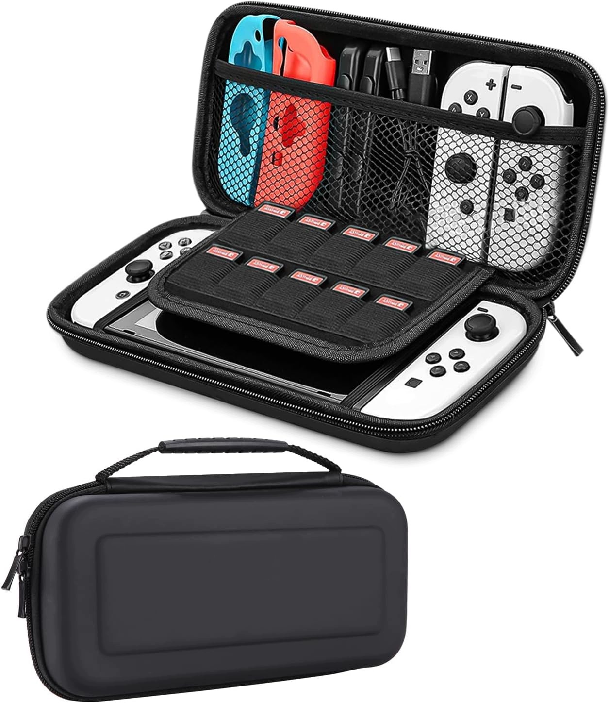 Twarde etui na Nintendo Switch i Switch Oled z miejscem na 10 gier